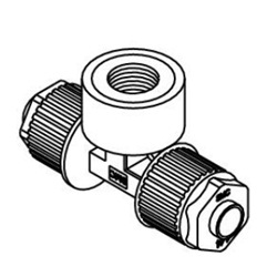 Fluoropolymer Pipe Fitting, LQ1 Series, Female Branch Tee, Inch Size LQ1B2A-FN-1
