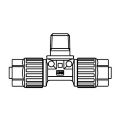 Fluoropolymer Pipe Fitting, LQ3 Series, Male Branch Tee, Metric Size