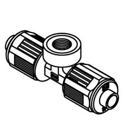 Fluoropolymer Pipe Fitting, LQ2 Series, Female Branch Tee, Inch Size