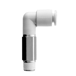 Extended Male Elbow KGW Stainless Steel One-Touch Fitting, KG Series. KGW08-03