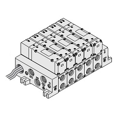 5-Port Solenoid Valve, VQ5000 Manifold L Kit (Lead Kit) VV5Q51-0203LD0-W
