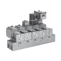 3-Port Solenoid Valve, Direct Acted Poppet Type, Rubber Seal, VT325 Series, Manifold