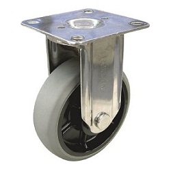 Nylon Wheel, Urethane Caster, Stainless Steel Fitting, Fixed Type