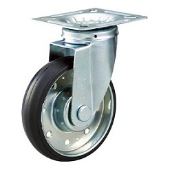 High-Tension Press-Formed Rubber Caster with Freely Rotating Fittings