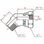 PT Connection PF30° MIS Male Swivel 45° Elbow