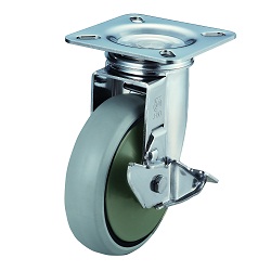 SUS-J-S Model Swivel Caster Plate Type (with Stopper)