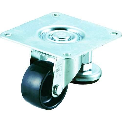 Rubber Wheel Caster With a Level Adjuster