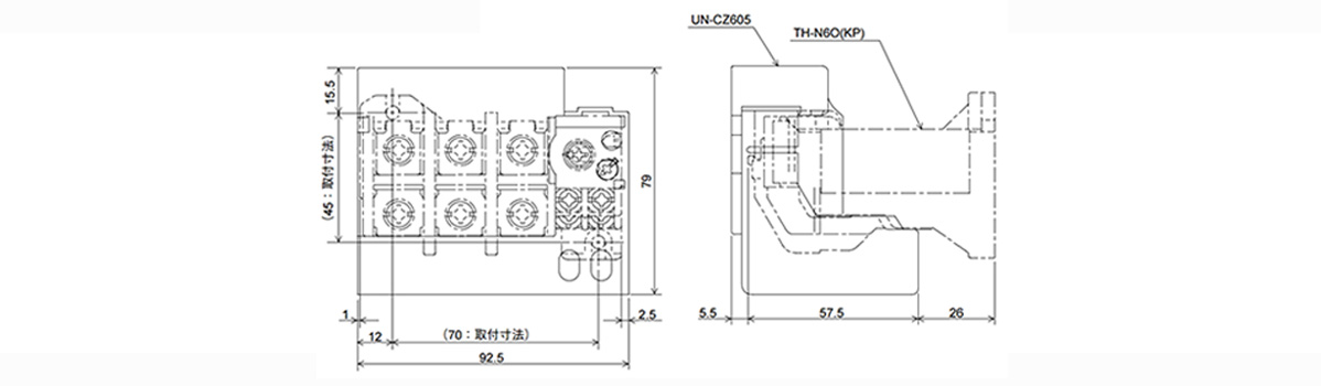 UN-CZ605 outline drawing