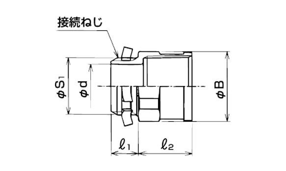 Drawing of Connector for Knockout (With Male Thread for Thick Steel Conduit Pipe)