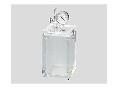 1-5943-02 (Vacuum Desiccator VXH) outer dimensions: W150 × D150 × H250 mm, inner dimensions: W110 × D110 × H210 mm, quantity: 1 set, main body / vacuum gauge / vacuum valve ø14 (outer diameter 14 mm)