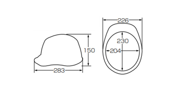 Hard hat SYA-WV type (With inlet/outlet port, transparent visor, raindrop prevention groove, shock absorbing liner): Related images