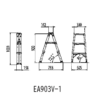 Stepladder (wide step) EA903V-1 to 7 drawing 1