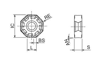 Drawing 1 of Phoenix face milling machine, insert for octagon type and bore type