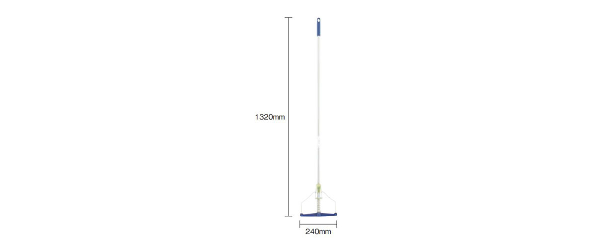 Mop for wiping with water, 240 mm width, dimensional drawing