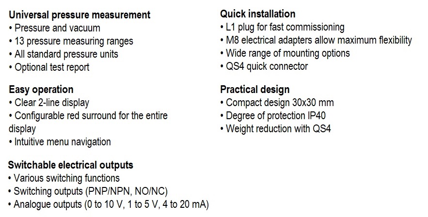 Pressure sensor, SPAN Series