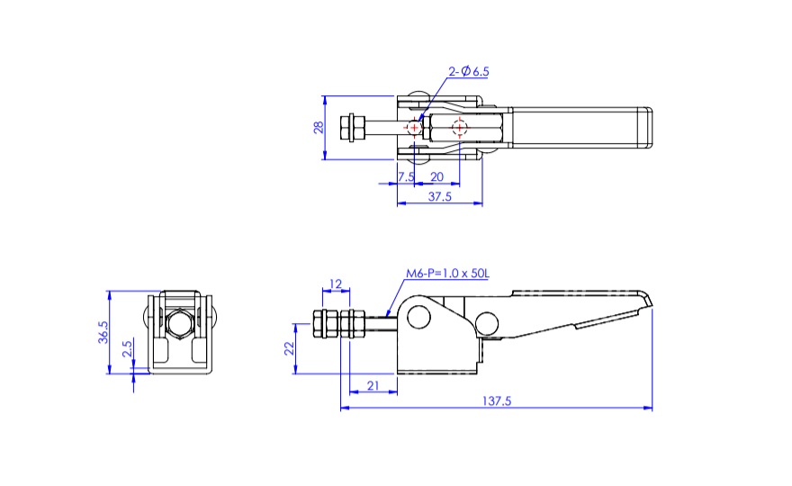 Toggle Clamp - Latch Type - Flanged Base, Screw Hook, GH-43120 