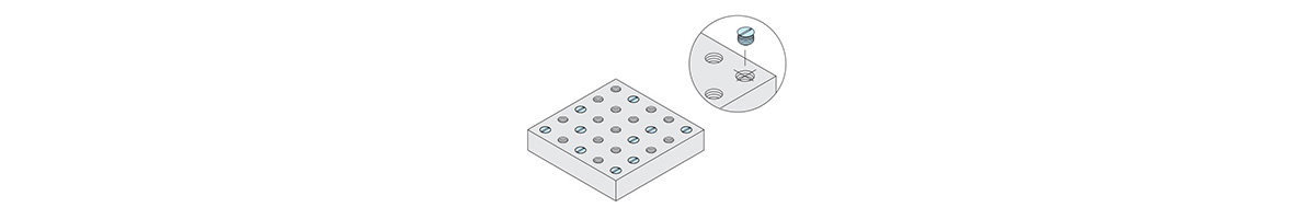 Prevents chips and dirt from entering unused screw holes.