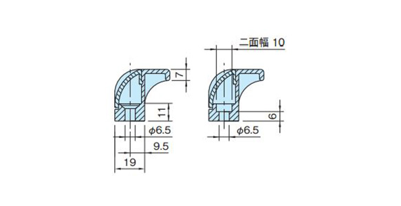 ESH-S (for hexagonal socket head flush bolt) ESH-H (for hexagonal head bolt) dimensional drawing