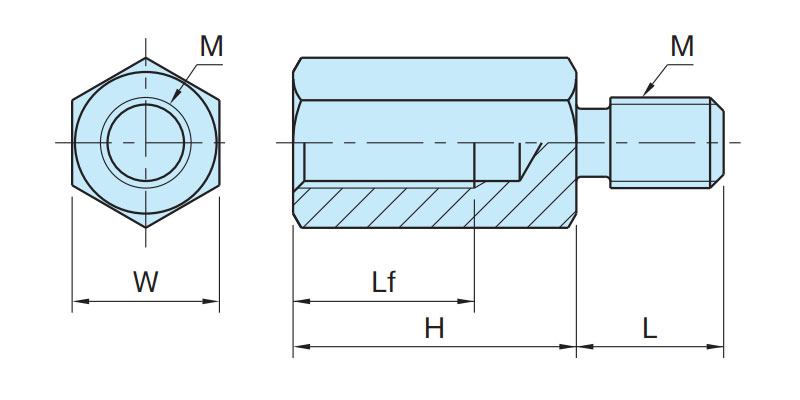 Tie-rod bolt outline drawing