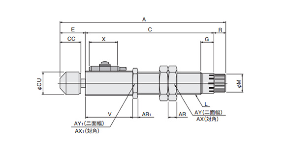 Dimensional drawing of KSHES series Unit: mm