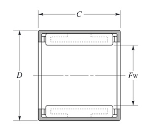 One-way clutch HF/NHF type, drawing