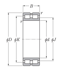 SL type cylindrical roller bearing, drawing_SL01