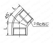 Stainless Steel Product, 45° Elbow, SFL3 Type, SML3 Type, Drawing