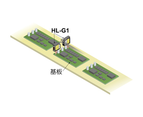 Small laser displacement sensor HL-G1 series substrate warpage detection