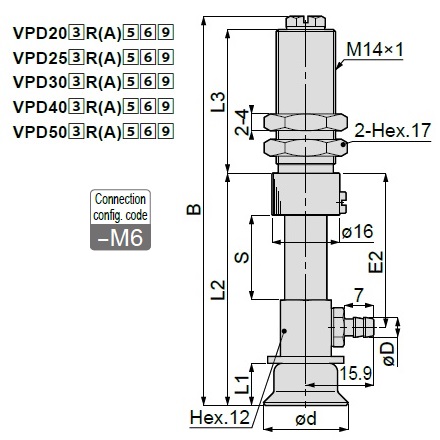 Long Stroke, Standard Type, VPD, Barb Fitting Type, with Cover 