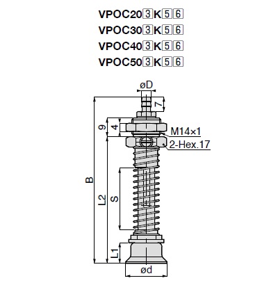Long Stroke Slip Resistance Type VPC Barb Fittings Type without Cover 