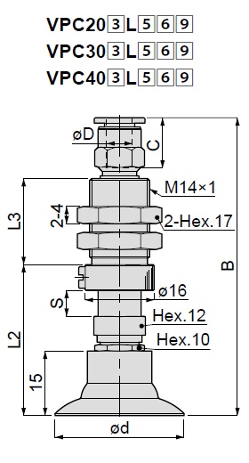 Vacuum Pad, Soft Type, VPC, One Touch Fitting Type 