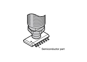 Small pads can be used with semiconductor parts.