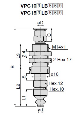 Vacuum Pad, Soft Bellows Type, VPC, One Touch Fitting Type 