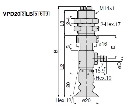 Vacuum Pad, Soft Bellows Type, VPD, Barb Fitting Type 