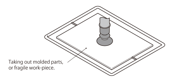 Pad rubber has excellent elasticity and will adhere to substances such as paper. It also adheres to plastic molded parts leaving relatively little trace.