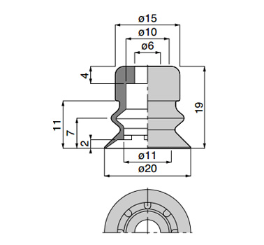 Vacuum pad, bellows type, pad rubber: related images