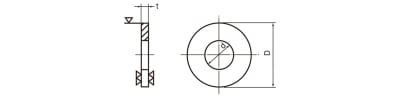 Drawing of round washer, JIS