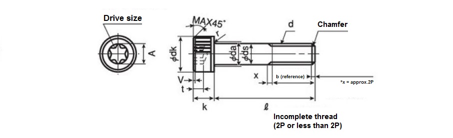 TORX Bored Bolt (TORX cap) Nissan-Made Screw 