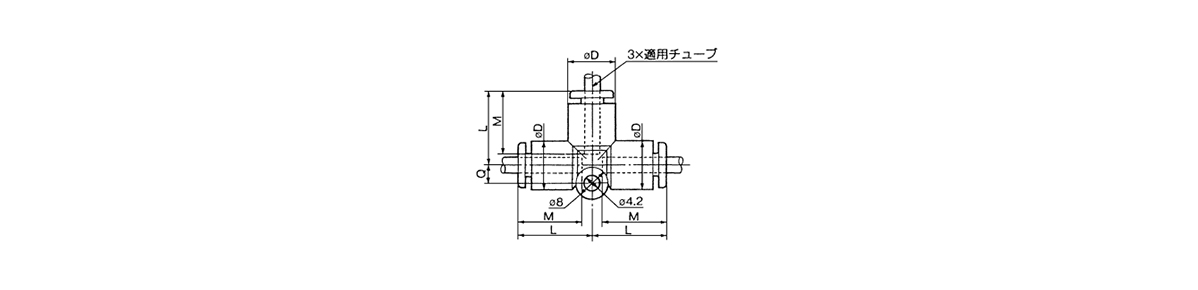 Union Tee: KGT outline drawing 