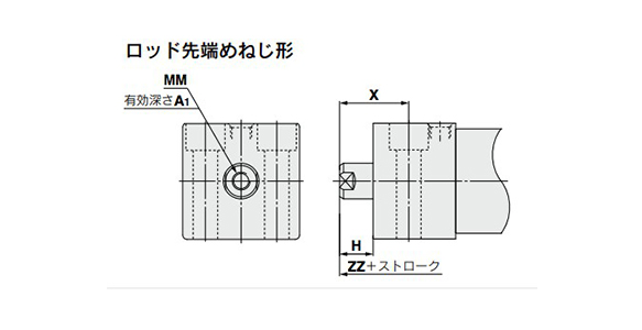 Female rod end dimensional outline drawing / Base mounting diagram