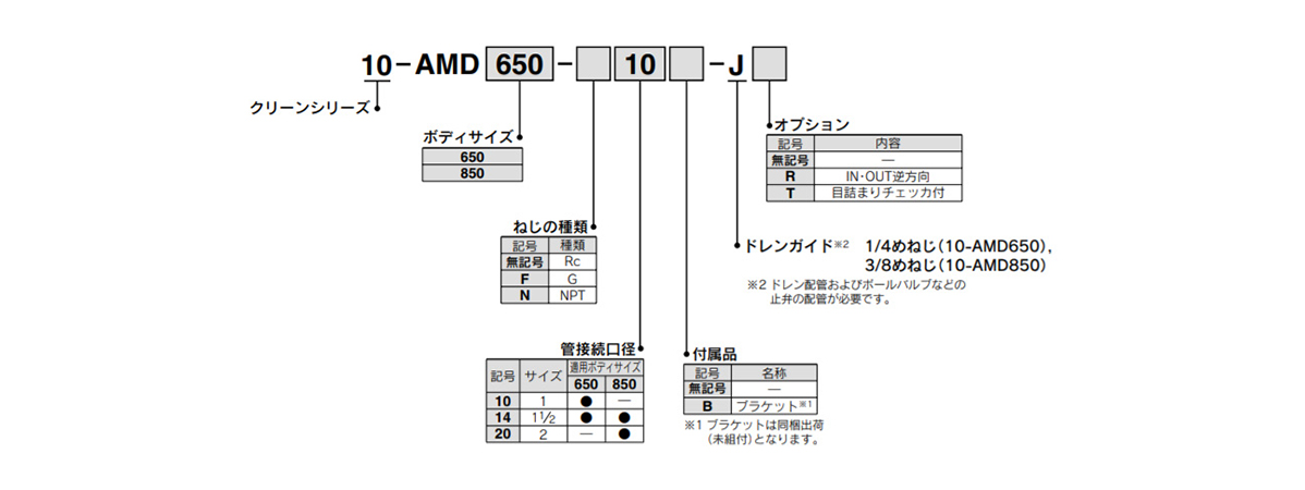 10-AMD650/10-AMD850 Model Number Example