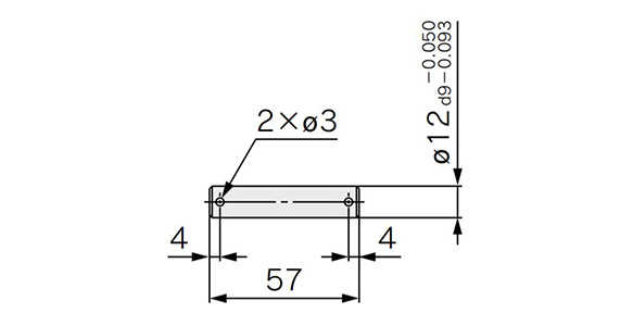 Dimensional drawing of pin