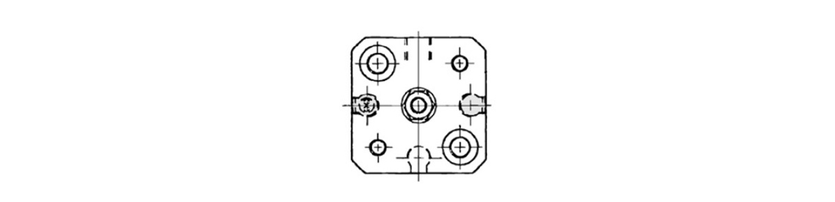 Standard type (through-hole / both ends tapped common): ø12 (12‑mm bore size) dimensional drawing