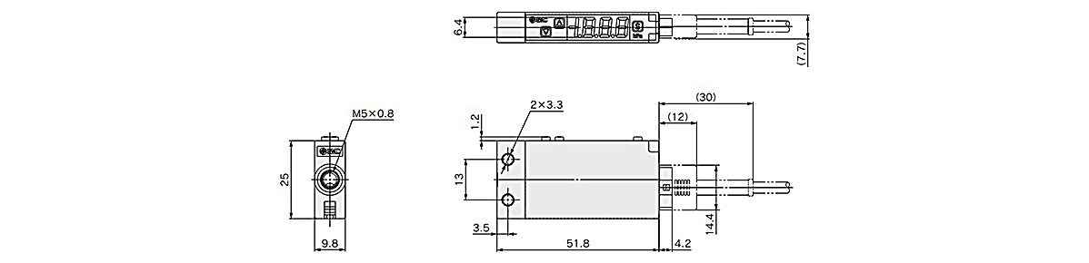 ZSE10(F)/ISE10-M5-□-□□□□ dimensional drawing