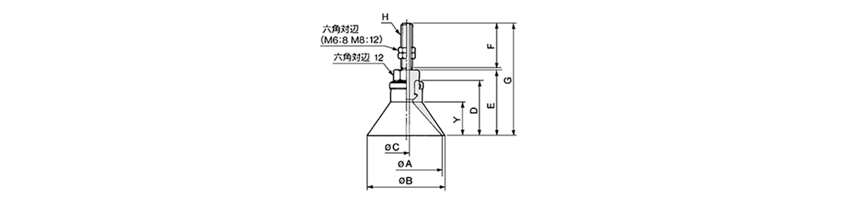 Deep type / ZPT40D only (nominal diameter: 40 mm, 50 mm) dimensional drawing