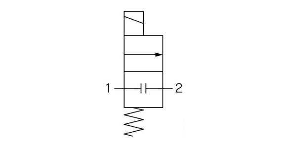 N.C. type flow passage symbol