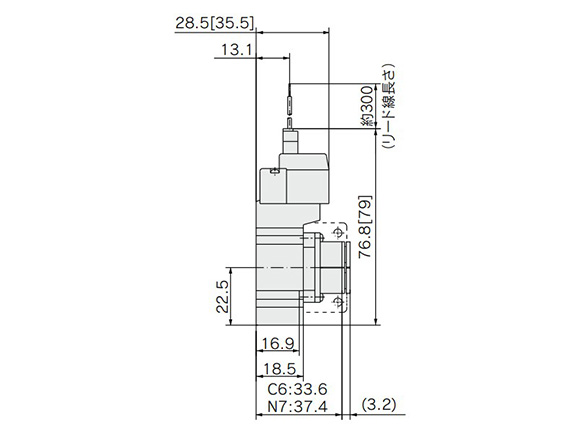 L plug connector (L): SY3120-□L□□-C4/N3/C6/N7 (-F1/2) dimensional drawing