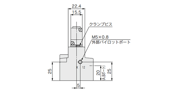 Sub-Plate Single Unit, Compatible With VQ2000 Only, VQ2000 Series dimensional drawing 3