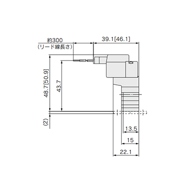 M-type plug connector (M): SYJ3□2-□M□□-M3 dimensional drawing