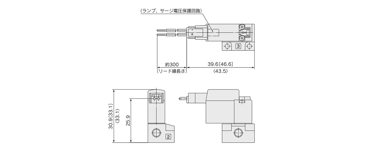 M type plug connector (M): V114/124 (A)-□M□□-M5 drawing